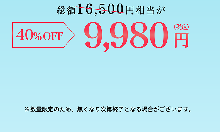 総額16500円相当が9980円